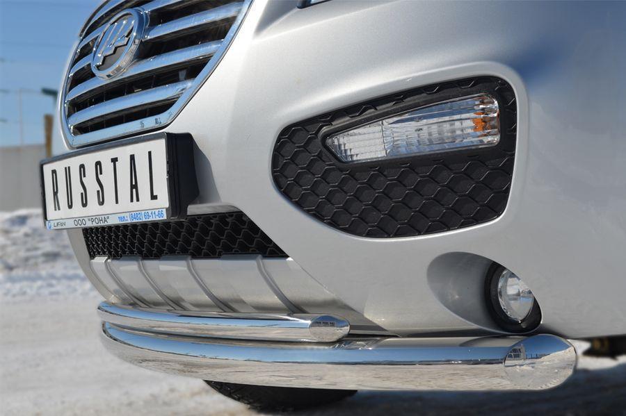 Защита переднего бампера d76/42 для Lifan X60, Slitkoff LFZ-001237