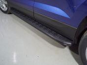 Пороги алюминиевые с пластиковой накладкой (карбон черные) 1720 мм для автомобиля Skoda Karoq 2020- TCC Тюнинг арт. SKOKAR20-27BL