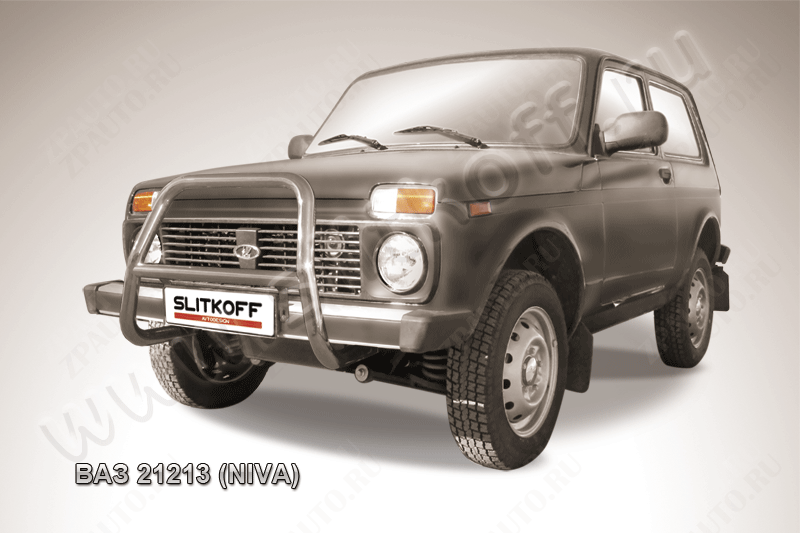 Кенгурятник d57 высокий Lada Niva 21213 3-дверная (1993-2023) Black Edition, Slitkoff, арт. Niv001BE