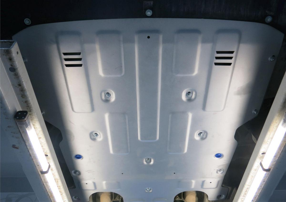 Защита картера Rival для Porsche Panamera II 2016-н.в., штампованная, алюминий 4 мм, с крепежом, 333.4610.1