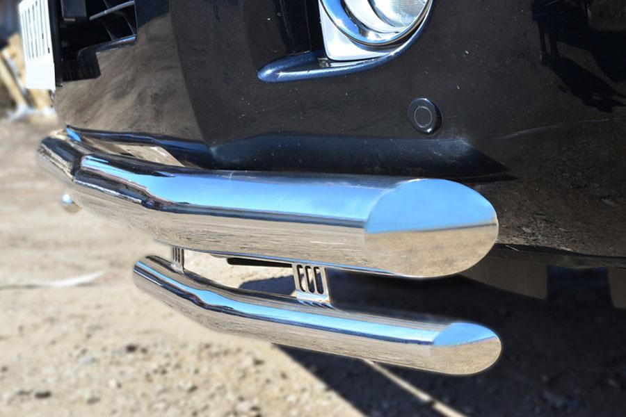 Защита переднего бампера d76/42 уголки для Toyota Land Cruiser 200 2012, Slitkoff TLCZ-001643