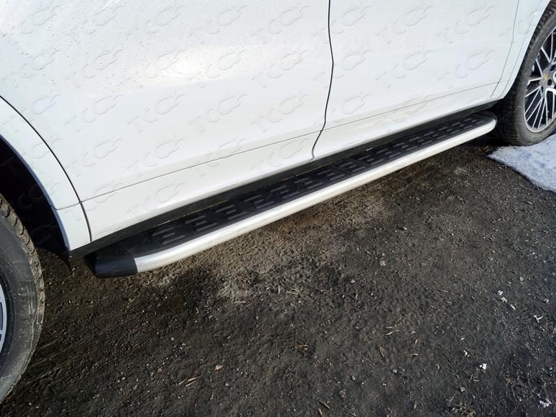 Пороги алюминиевые с пластиковой накладкой 1920 мм для автомобиля Porsche Cayenne Turbo 2018-, TCC Тюнинг PORSCAY18-01AL