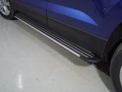 Пороги алюминиевые "Slim Line Silver" 1780 мм для автомобиля Skoda Karoq 2020- TCC Тюнинг арт. SKOKAR20-28S