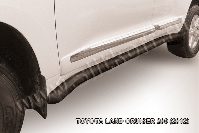 Защита порогов d76 с гибами черная Toyota Land Cruiser 200 (2012-2015) , Slitkoff, арт. TLC2-12-014B