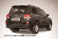 Защита заднего бампера d76 черная Toyota Land Cruiser 200 (2007-2012) , Slitkoff, арт. TLC2-022B