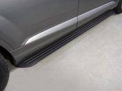 Пороги алюминиевые "Slim Line Black" 2020 мм для автомобиля Audi Q7, TCC Тюнинг AUDIQ715-10B
