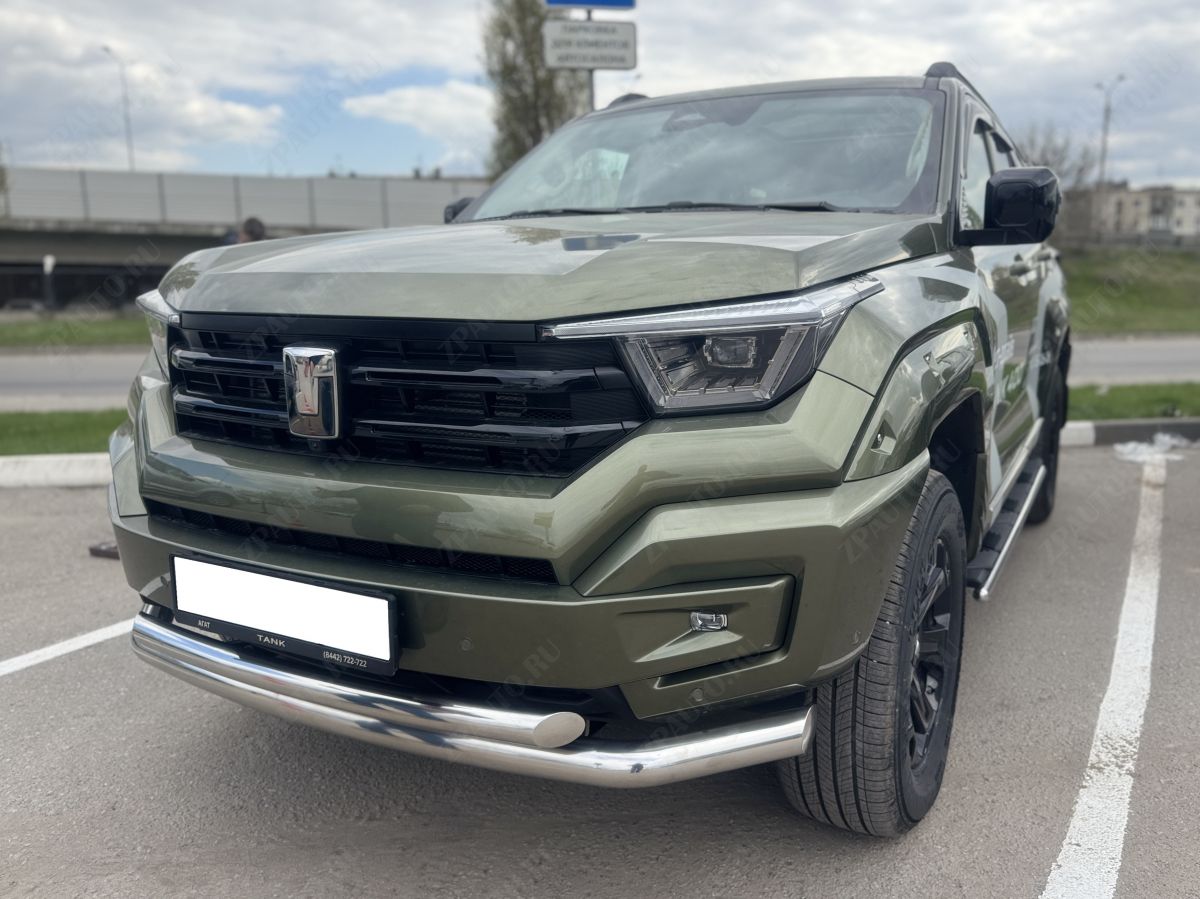 Защита переднего бампера двойная для автомобиля Tank 400   2023 арт. TANK400.23.03