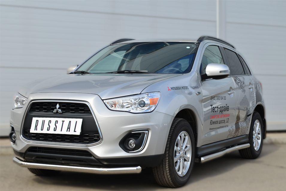 Защита переднего бампера d57 для Mitsubishi ASX 2013, Slitkoff MASZ-001322