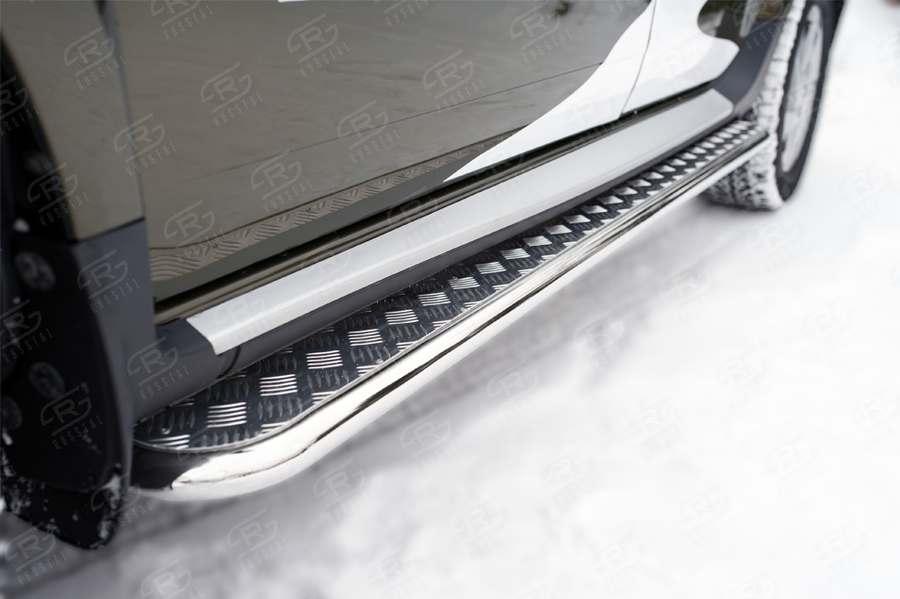 Пороги труба d42 с листом вариант 2 на Renault Duster 2015, Slitkoff RDL-0021822