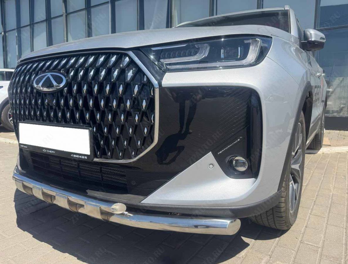 Защита переднего бампера двойная с перемычками для автомобиля CHERY Tiggo 7L 2025 арт. CTG.7L.25.75