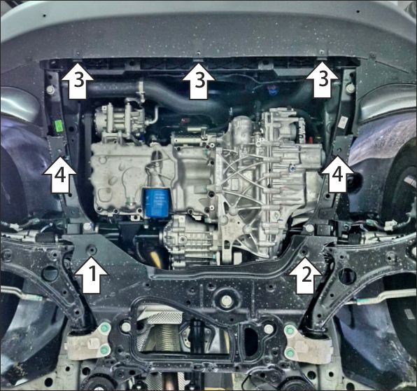 Защита стальная Мотодор (Двигатель, Коробка переключения передач), 2 мм,  Omoda C7  2025- арт. 79016