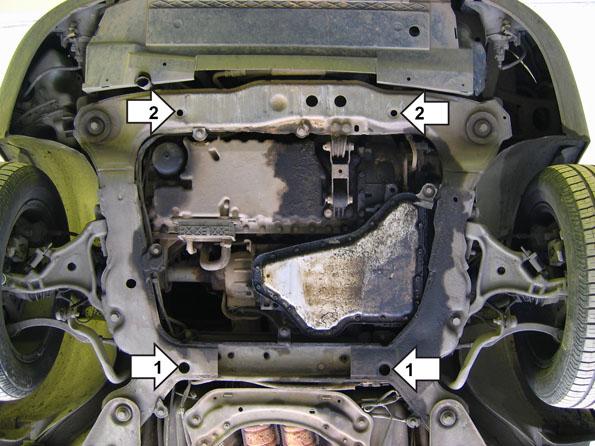Защита стальная Мотодор (Двигатель, Коробка переключения передач), 2 мм, Сталь для Volvo S80 1998-2006 арт. 02607