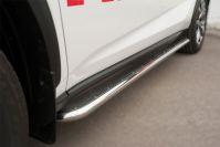 Пороги труба d42 с листом вариант 1 для Lexus NX 200t 2014 F Sport, Руссталь LNXT-0021401