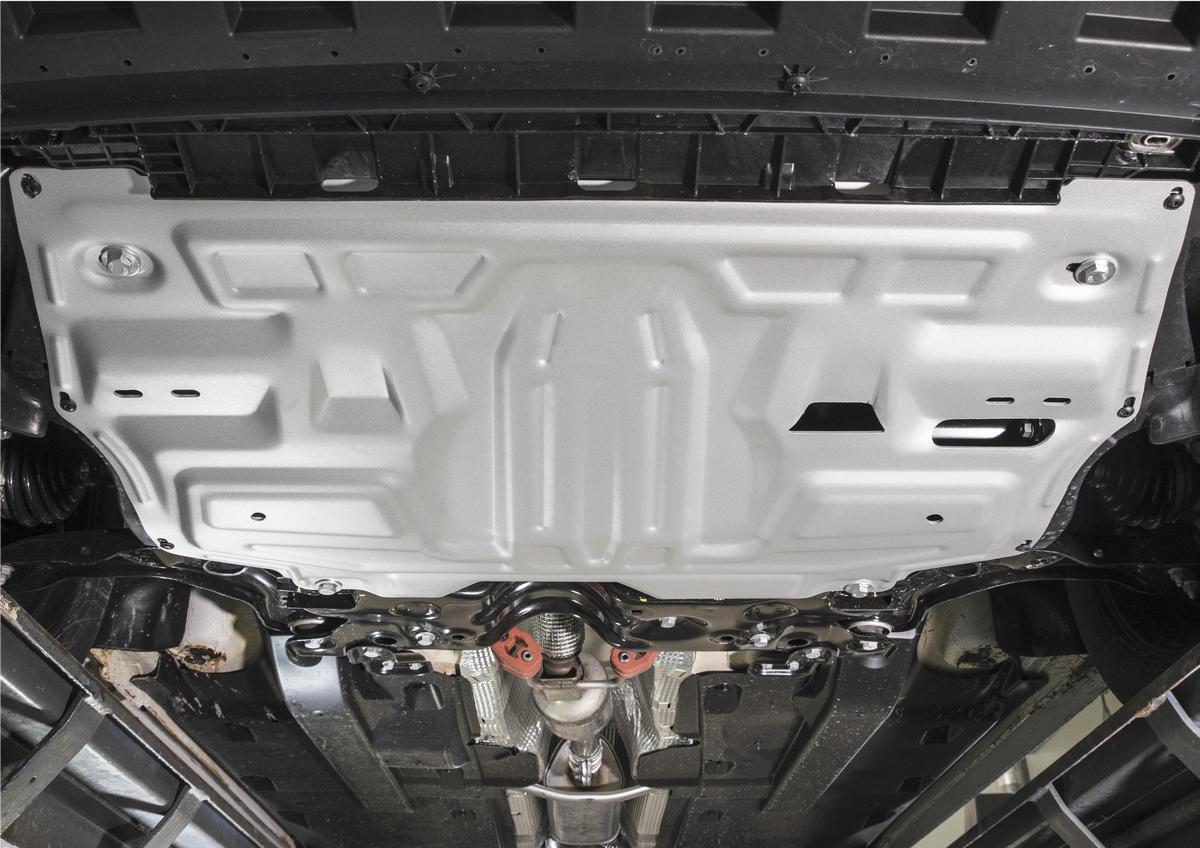 Защита картера и КПП AutoMax для Seat Ibiza IV 2008-2015, алюминий 2.5 мм, с крепежом, штампованная, AM333.5877.1