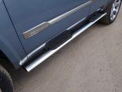 Пороги овальные с накладкой 120х60 мм для автомобиля Cadillac Escalade 2015, TCC Тюнинг CADESC15-11