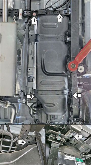 Защита стальная Мотодор (Топливный бак), 2 мм,  для Jac T8Pro  2019- арт. 78304