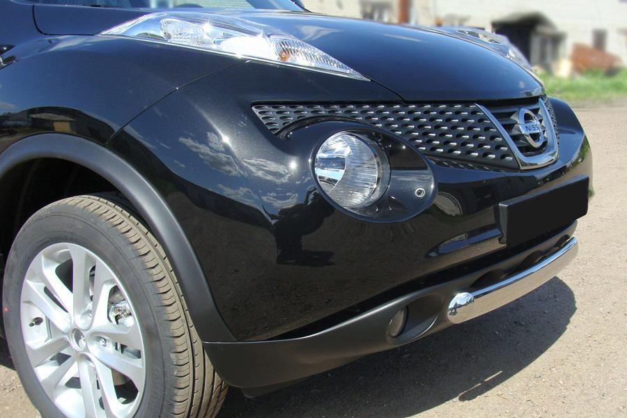 Защита передняя нижняя (овальная) 75х42 мм для Nissan Juke 2010-, ТСС NISJUKE-01, TCC Тюнинг