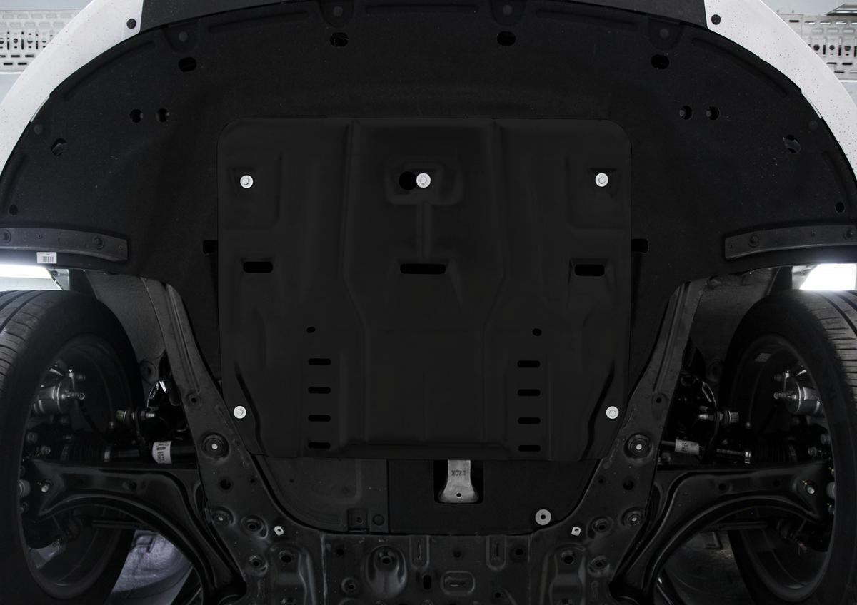Защита картера и КПП AutoMax для Hyundai Sonata VIII 2019-н.в., сталь 1,5 мм, с крепежом, штампованная, AM.2861.1