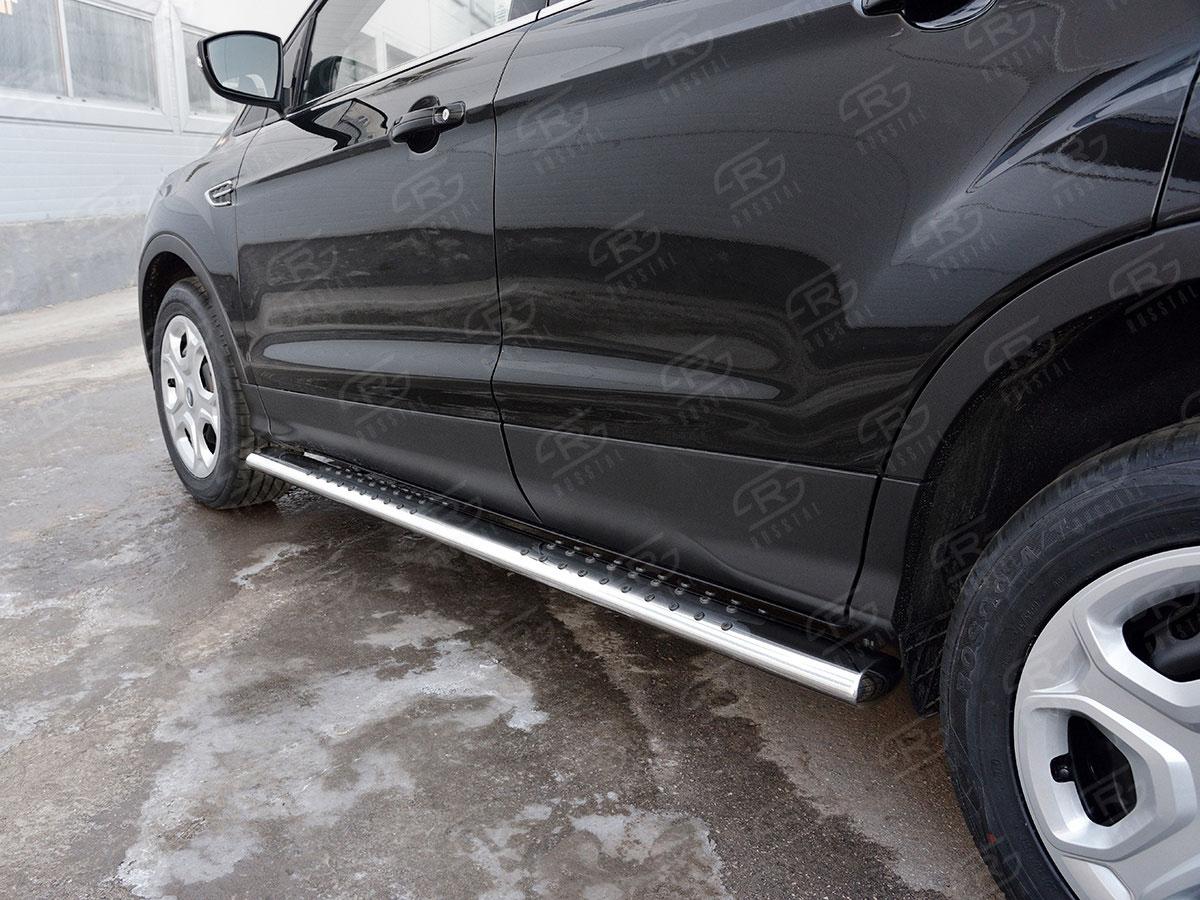 Пороги труба 120х60 овал с проступью Ford Kuga 2016, Slitkoff FGO-002598