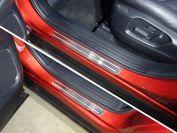 Накладки на пороги (лист шлифованный с полосой) 4шт для автомобиля Mazda CX-9 2017-