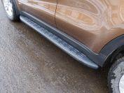 Пороги алюминиевые с пластиковой накладкой (карбон черные) 1720 мм для автомобиля Kia Sportage (QL) 2018- TCC Тюнинг арт. KIASPORT18-37BL
