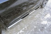 Защита порогов d76 труба с проступями Lexus RX-350 (2015-2019) , Slitkoff, арт. LRX15-004