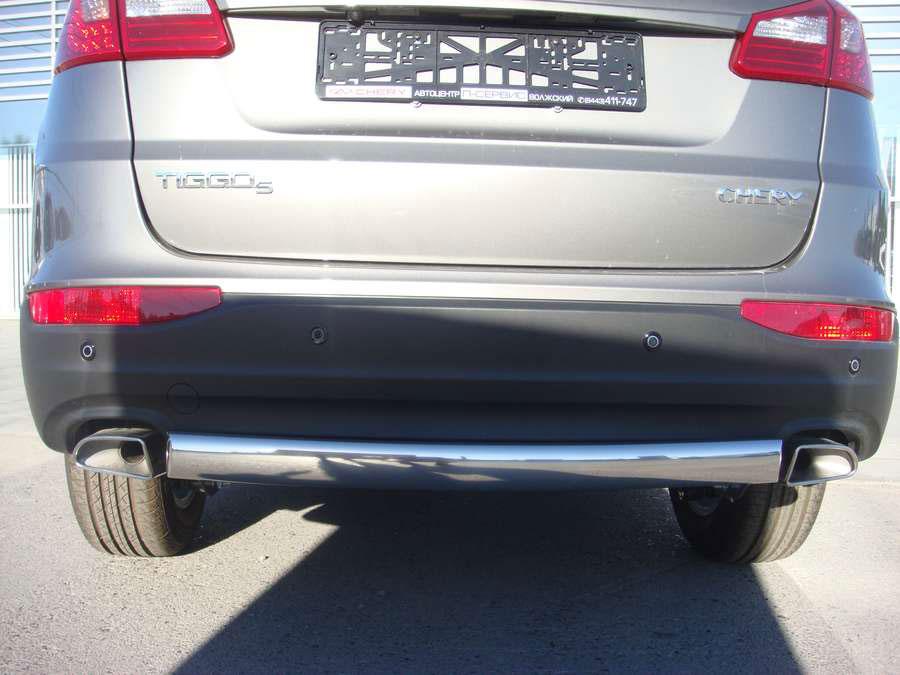 Защита заднего бампера овал d75х42 для Chery Tiggo 5 2014-, CHTG.1416, Россия CHTG1416