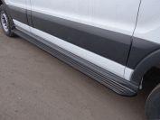 Порог алюминиевые "Slim Line Black" 2220 мм (правый) для автомобиля Ford Transit FWD L2 2013-, TCC Тюнинг FORTRAN16-14B