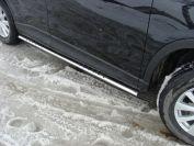 Пороги овальные с проступью 75х42 мм для автомобиля Mazda CX-5 2012-2015, TCC Тюнинг MAZCX512-04