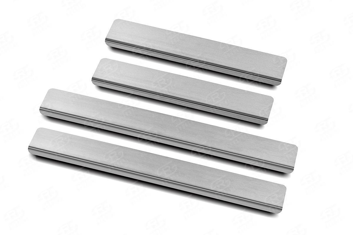 VOLKSWAGEN POLO 2020- Накладки на пороги RUSSTAL (нерж., шлиф) VWPOL20-02