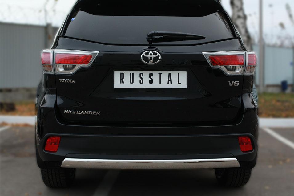 Защита заднего бампера d75х42 для Toyota Highlander 2013-2016, Slitkoff THRZ-001923