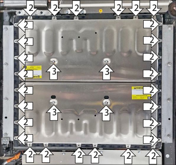 Защита алюминиевая Мотодор (Аккумуляторная батарея), 4 мм,  Voyah Dream  2021- арт. 348608