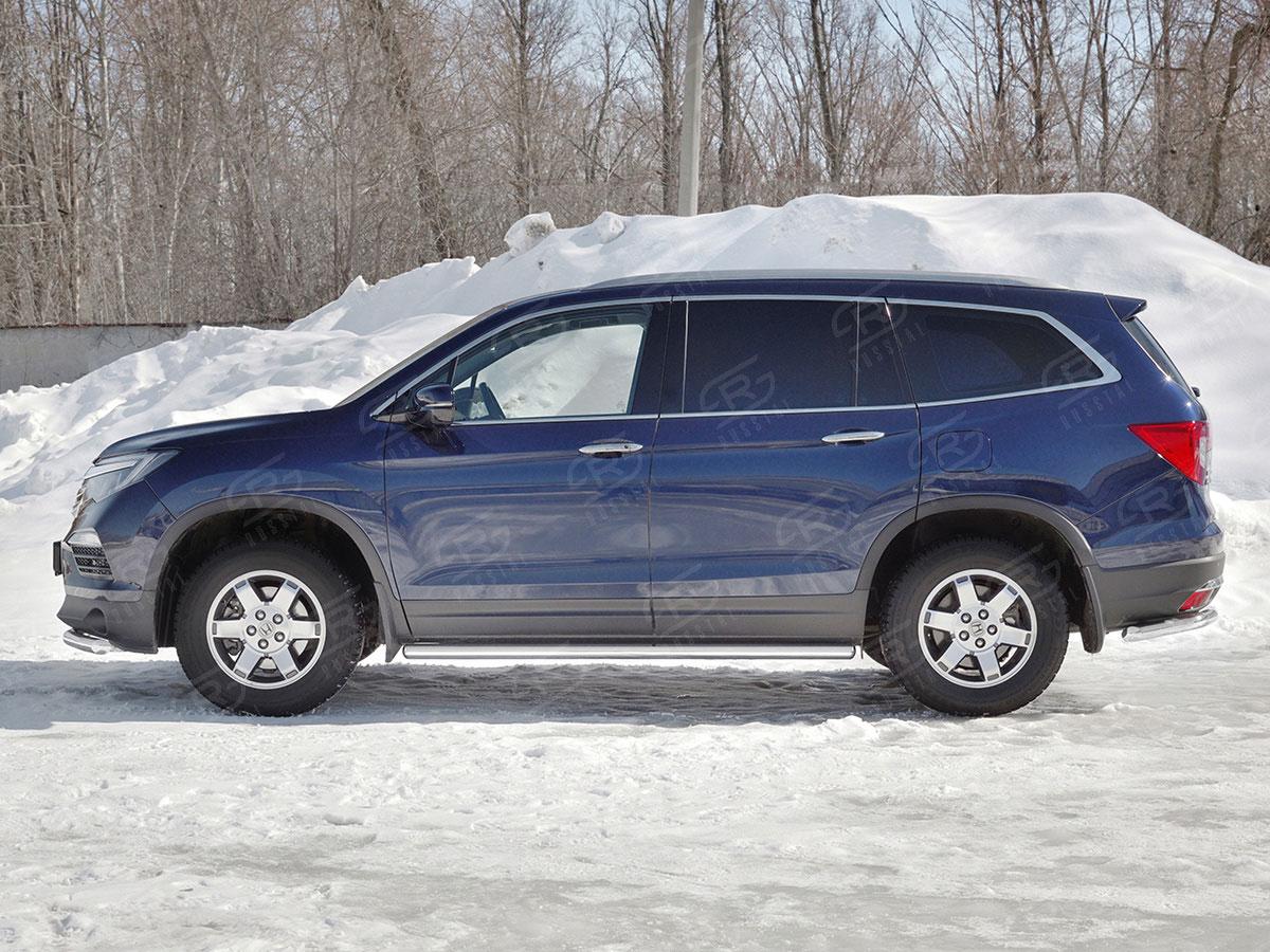 Пороги труба d57 вариант 3 на Honda Pilot III 2015, Slitkoff HPT-0029223