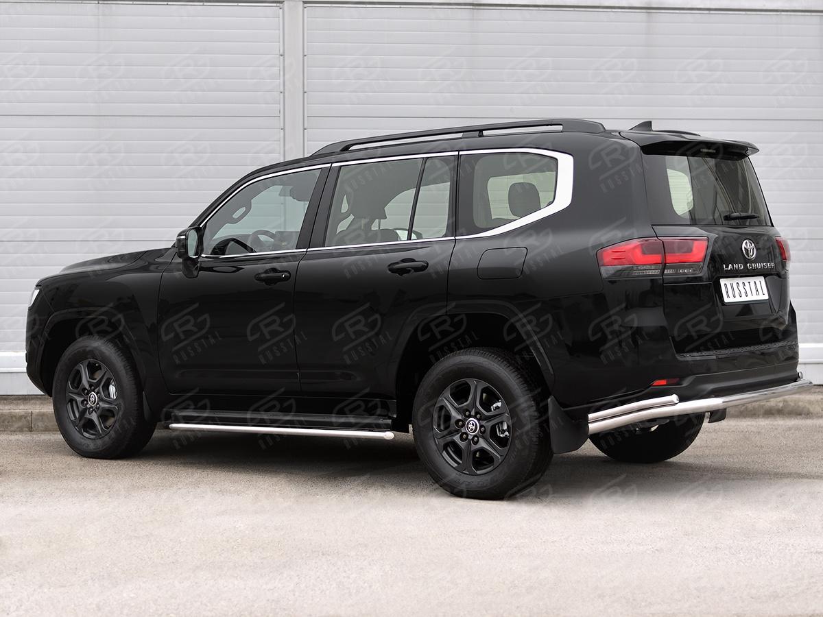 TOYOTA LAND CRUISER 300 2021 - Защита заднего бампера d57 секции-d42 уголки TLCZ-003791