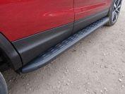 Пороги алюминиевые с пластиковой накладкой (карбон черные)  1720 мм для автомобиля Nissan Qashqai 2019-, TCC Тюнинг NISQASH19-28BL