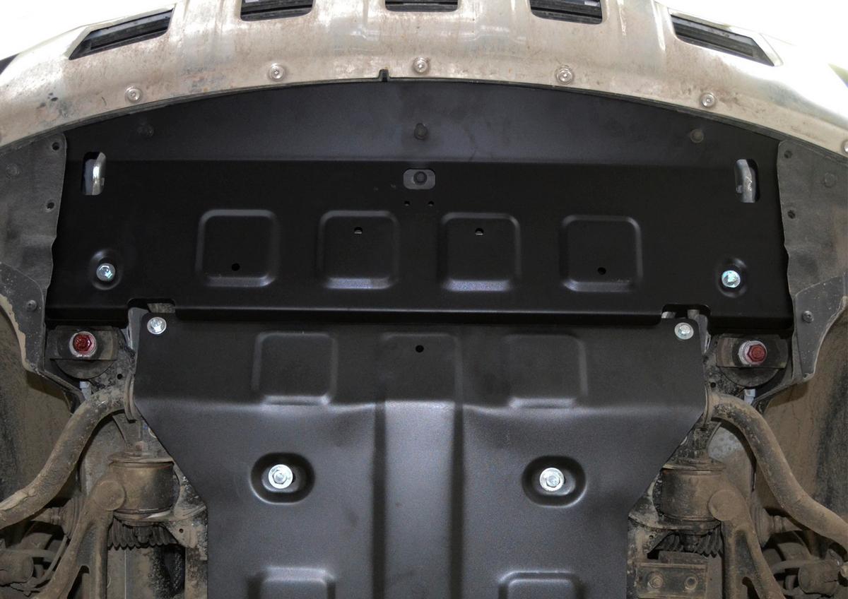 Защита радиатора АвтоБроня для Haval H8 (V - 2.0T) 2014-2017, штампованная, сталь 1.8 мм, с крепежом, 111.09412.1