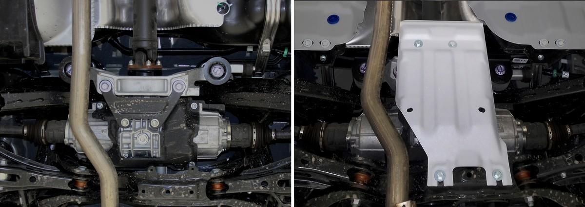 Защита редуктора Rival для Toyota RAV4 XA50 4WD 2019-н.в., штампованная, алюминий 3 мм, с крепежом, 333.9536.1