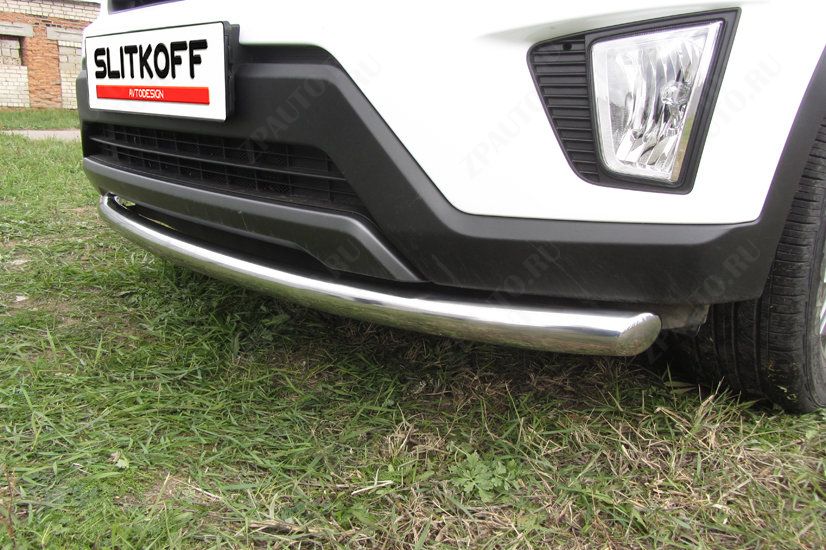 Защита переднего бампера d57 радиусная Hyundai Creta 4WD (2016-2021) , Slitkoff, арт. HCRET4WD005