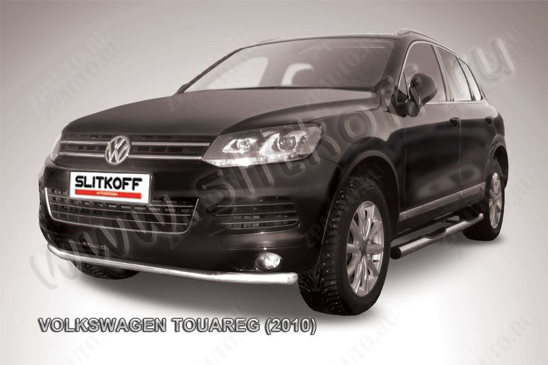 Защита переднего бампера d57 Volkswagen Touareg (2010-2014) , Slitkoff, арт. VWTR-005