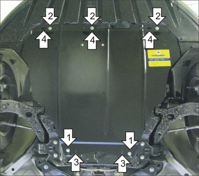 Защита АвтоСтандарт (Двигатель, Коробка переключения передач), 1,5 мм, Сталь для Ford C-Max 2007-2015 арт. 50747