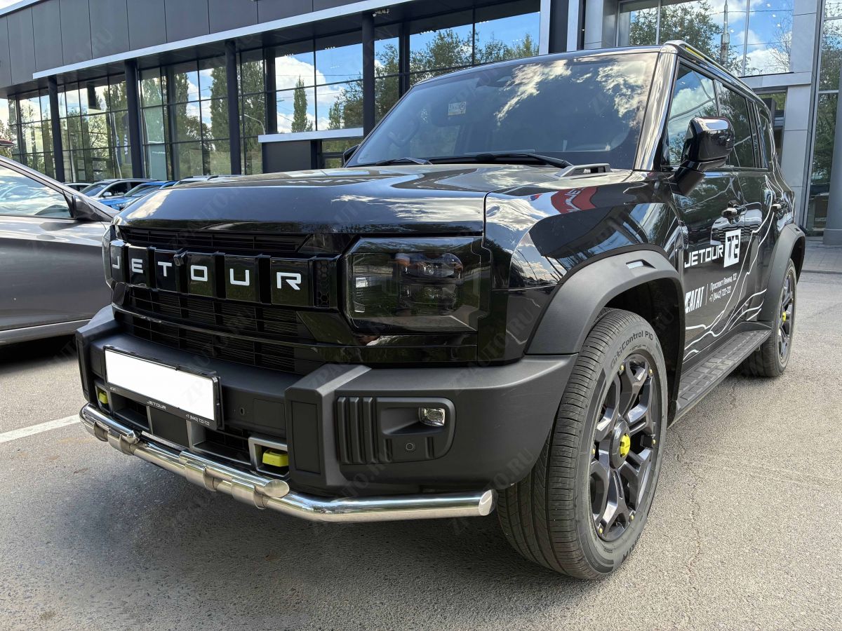 Защита переднего бампера двойная с перемычками для автомобиля JETOUR T2 2024 арт. JET.T2.24.75