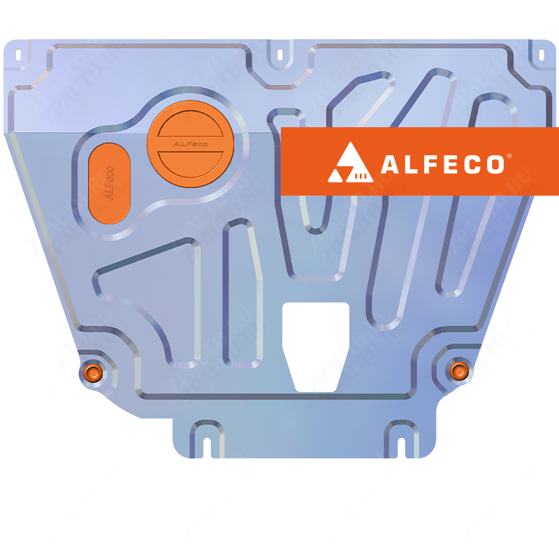 Защита  картера и КПП (установка на пыльник на штатные точки) Kia Rio IV 2017-2022 V-all , ALFeco, алюминий 4мм, арт. ALF1050al-1