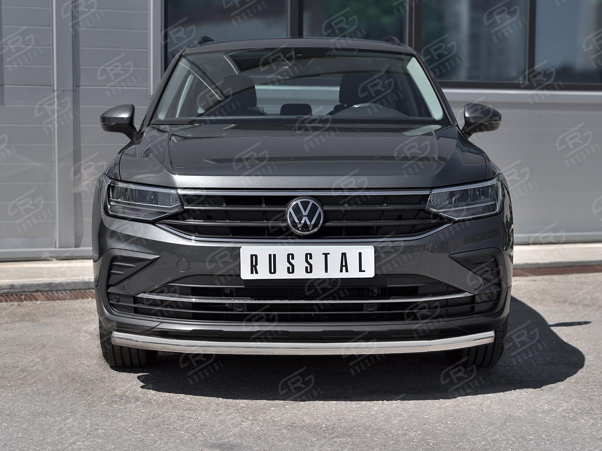 VOLKSWAGEN TIGUAN 2020- (кроме R-LINE) Защита переднего бампера d57 секции VGZ-003573