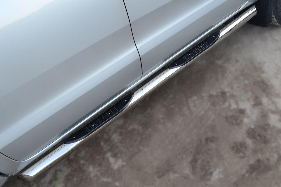 Пороги труба d76 с накладками вариант 1 для Ford Ranger 2012, Slitkoff FRT-0012981