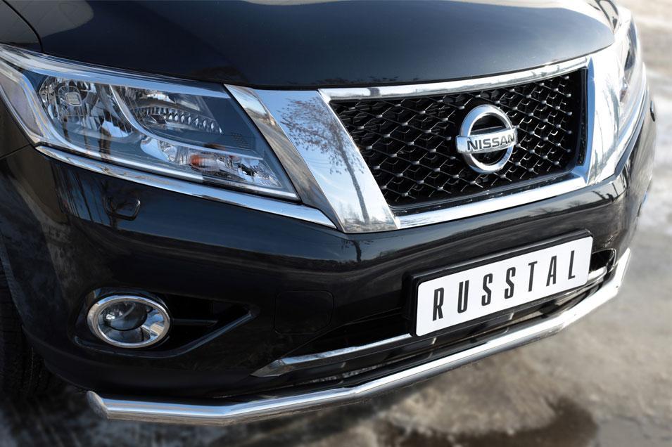 Защита переднего бампера d57 для Nissan Pathfinder 2014, Slitkoff NPZ-002015
