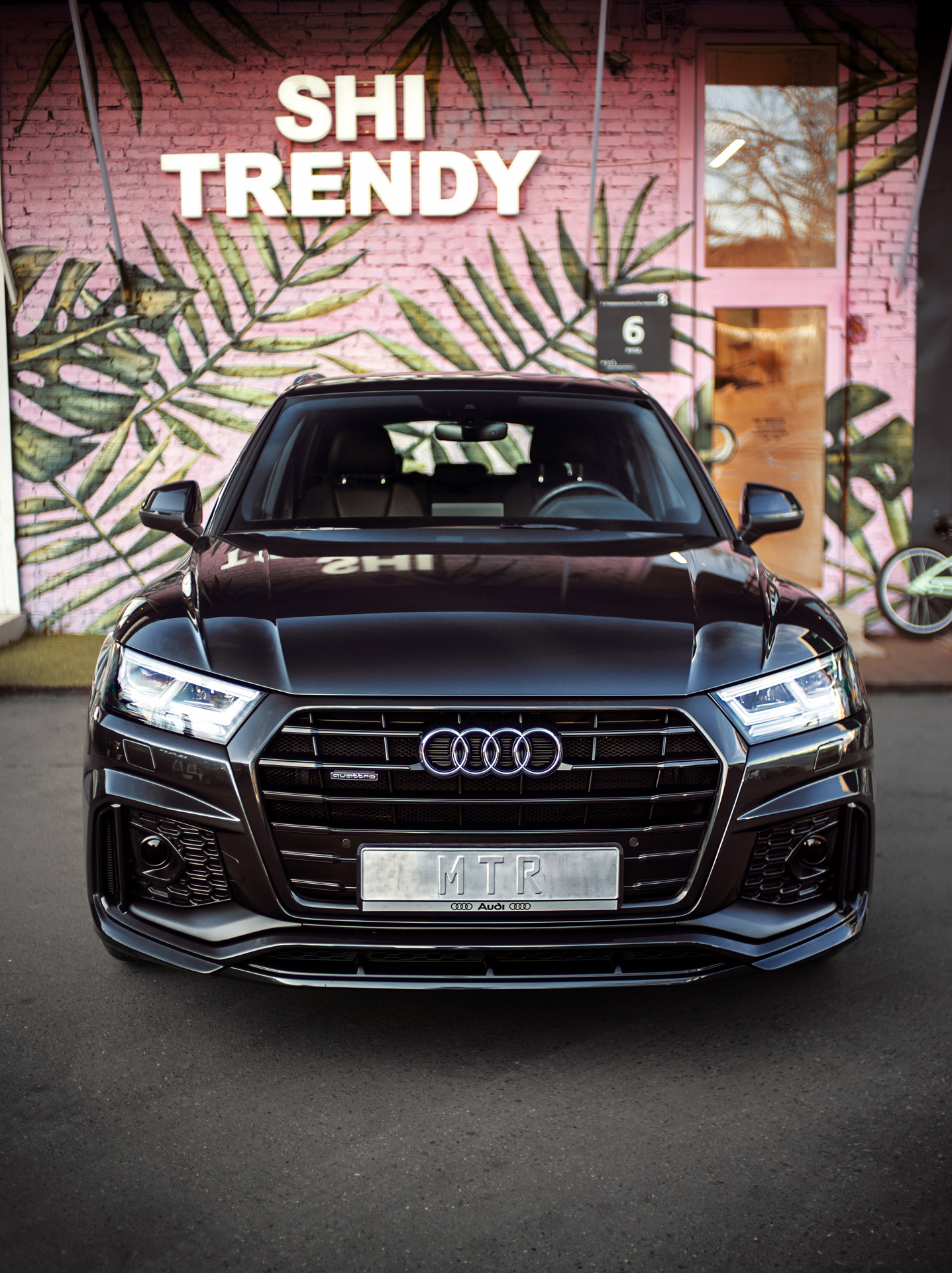 Комплект бамперов в сборе с карбоновыми насадками для Audi Q5 S-line 2017-2020, MTR, арт. MTR-FY-180241