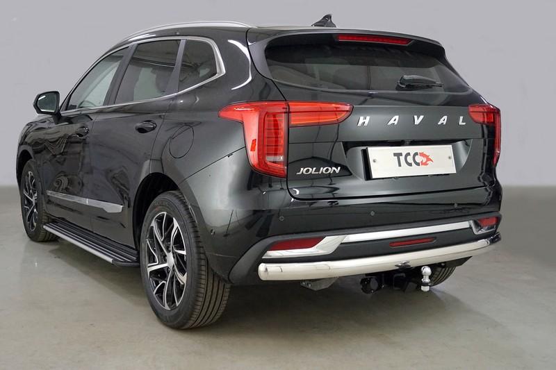 Защита задняя (овальная) 75х42 мм для автомобиля HAVAL Jolion (1,5 л., 2WD) 2021- TCC Тюнинг арт. HAVJOL21-32