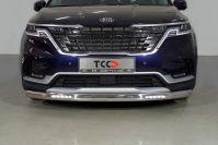 Защита передняя нижняя (овальная с ДХО) 75х42 мм для автомобиля Kia Carnival (2WD) 2.2D 2021- TCC Тюнинг арт. KIACAR21-20
