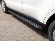 Пороги алюминиевые "Slim Line Black" 1720 мм для автомобиля Kia Soul 2017-, TCC Тюнинг KIASOUL17-27B