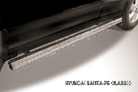 Защита порогов d76 труба Hyundai Santa-Fe Classic (2000-2012) , Slitkoff, арт. HSFT011